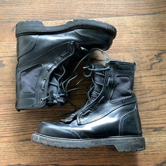 Vibram RRO black leather hard core steel toe boots Union made USA woman’s 7 - Picture 3 of 13